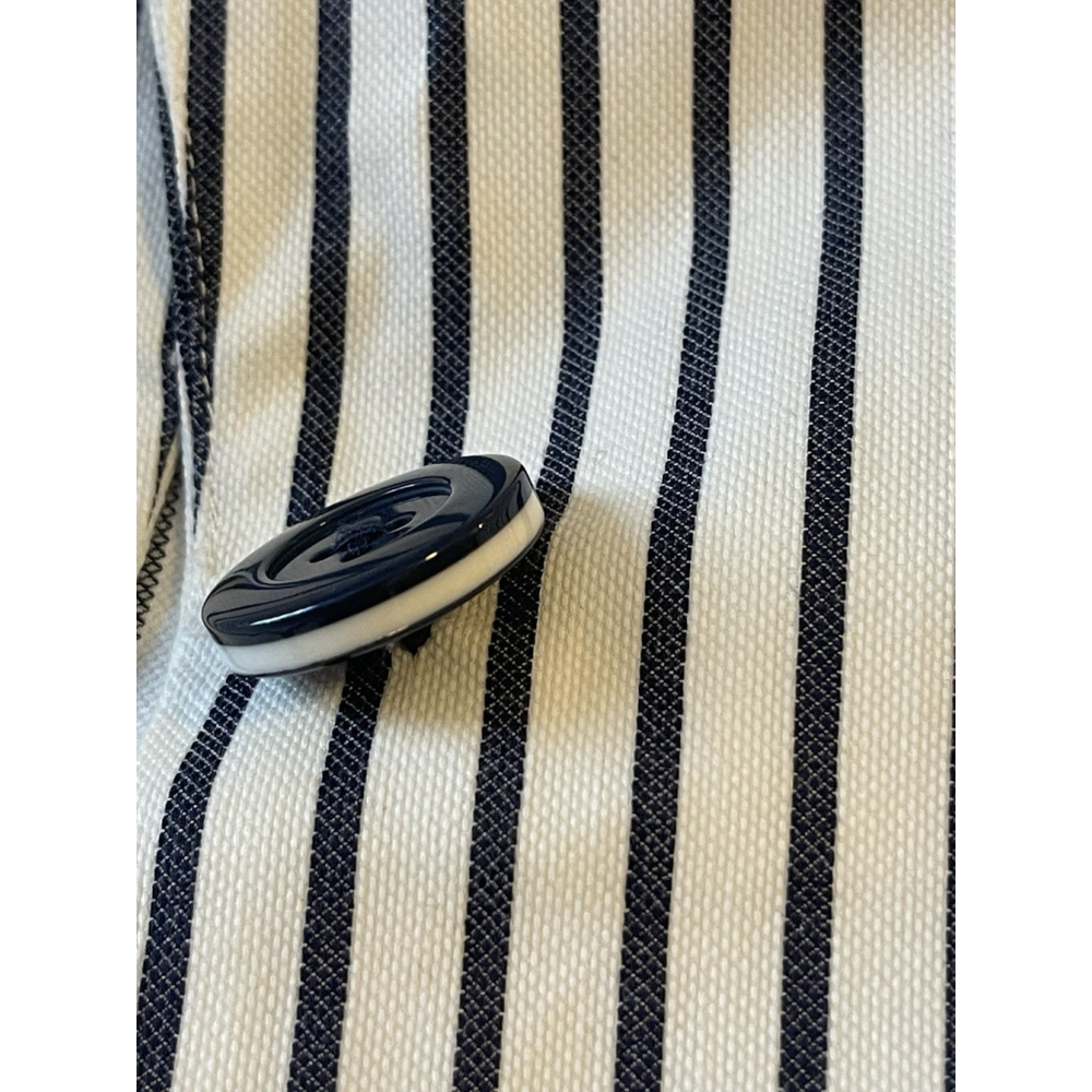 Cabi Navy Striped Bell Sleeve Blazer Women's 14 Style #5295 Coastal Preppy - Picture 8 of 8